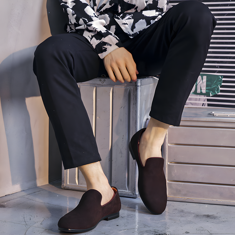 Men’s Suede Slip-On Loafers – Soft & Stylish Casual Dress Shoes