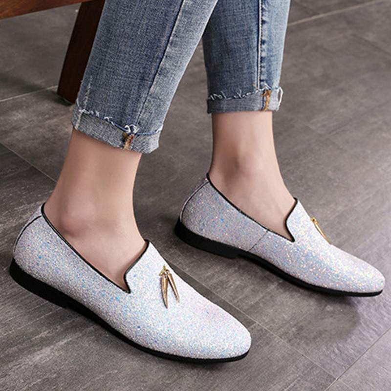Men's Loafers with Contrast Red Lining Sophisticated Slip-On Dress Shoes