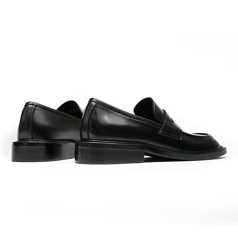 Men's Loafers - Gradient Leather & Reinforced Strap Design