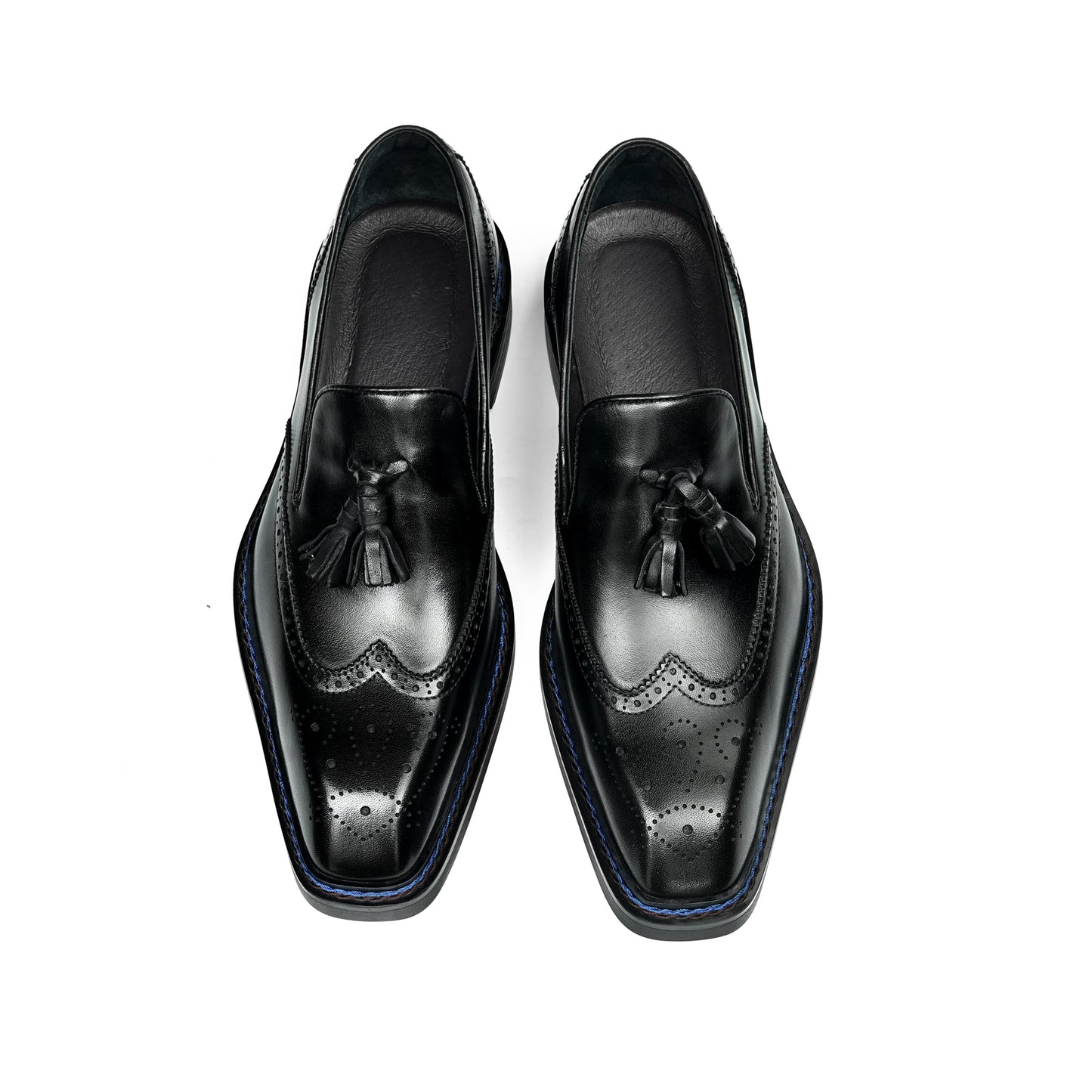 Artisan-Carved Men's Loafers: Swinging Tassel Accents & Refined Comfort