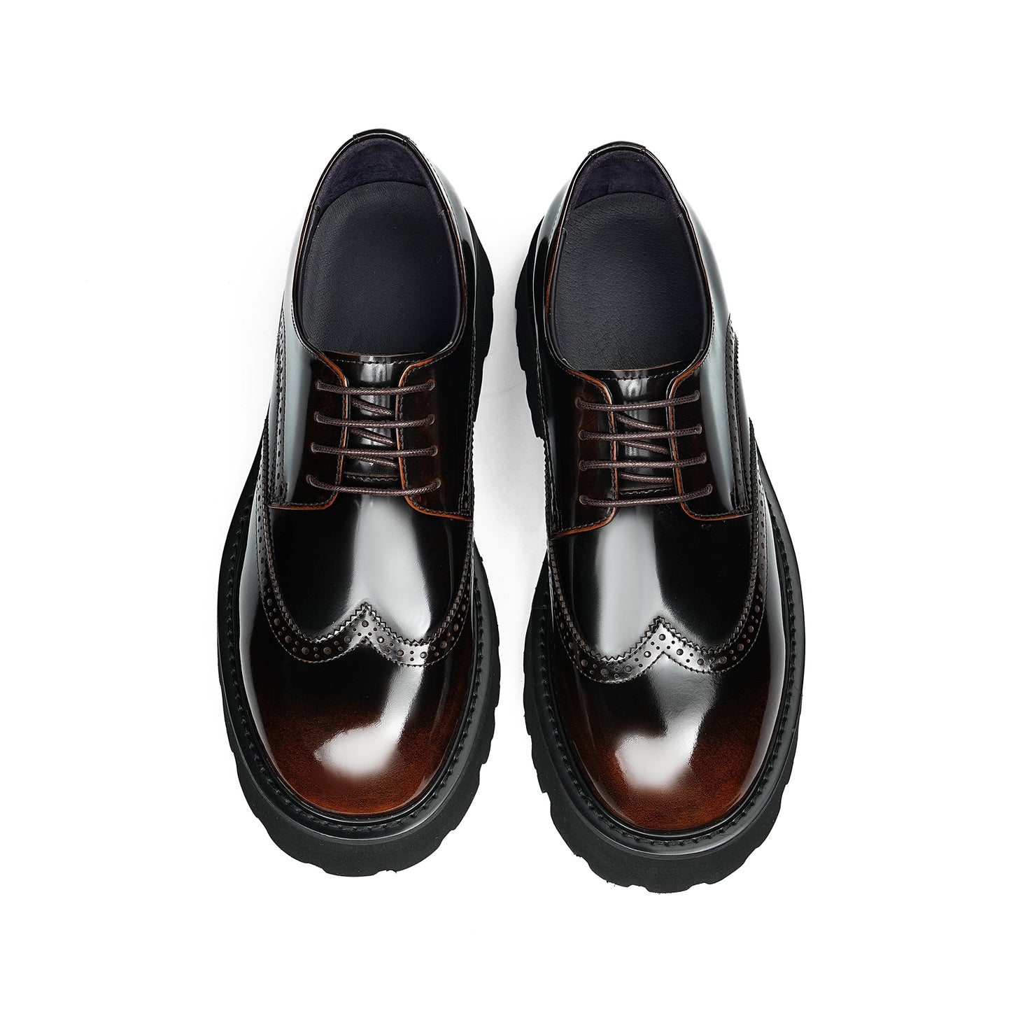 Men's Luminous Brogue Derby Shoes: Artisan Detailing & Timeless Sophistication