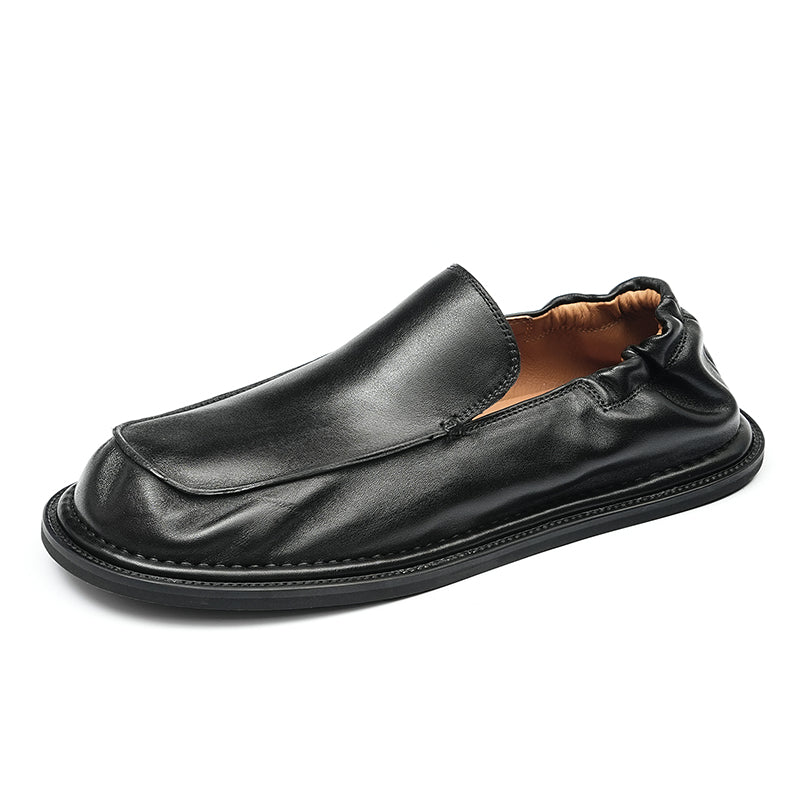 Men's Slip-On Loafers - Elastic Collar & Traction Sole
