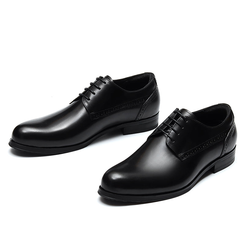 Men's Classic Derby Shoes Polished Leather & Decorative Stitching