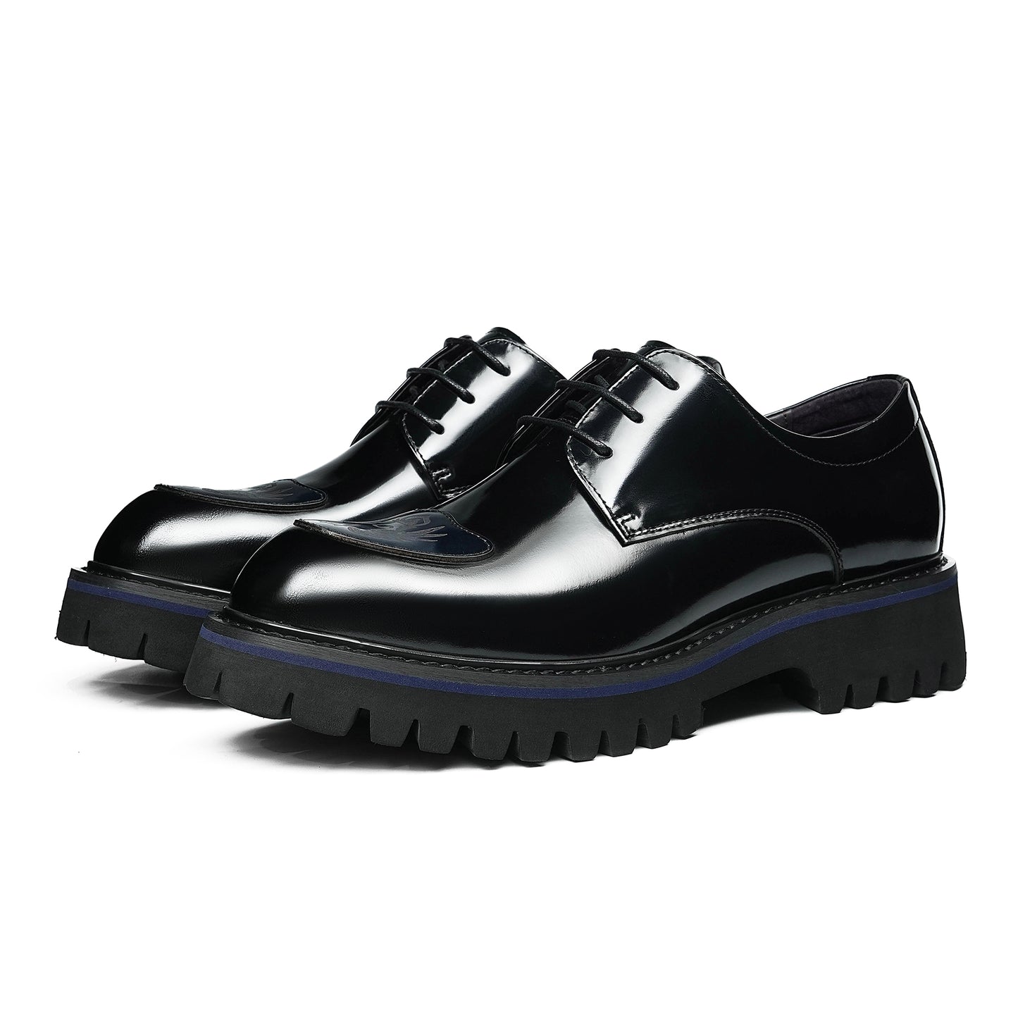 Men's Derby Shoes: Structural Tread Pattern & Refined Detailing