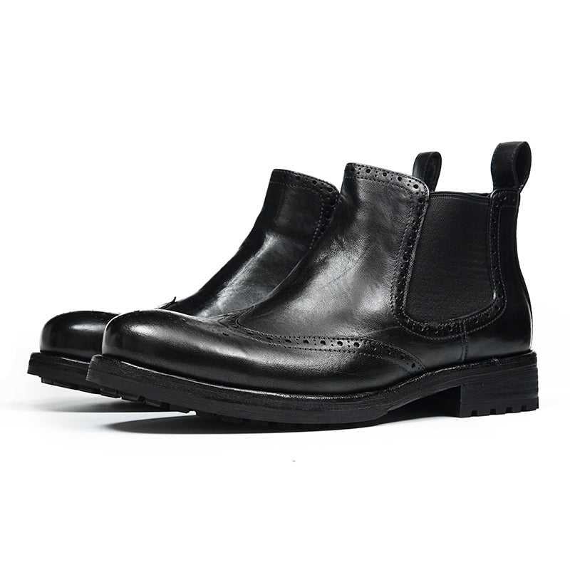Men's Brogue Chelsea Boots: Horween Leather & Goodyear Welted
