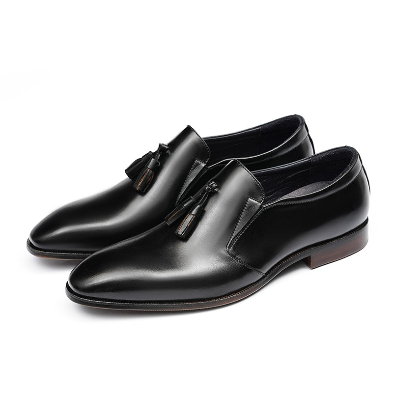 Men's Tassel Loafers - Pointed Toe & Premium Leather