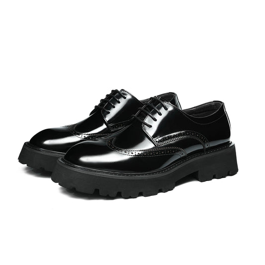 Men's Luminous Brogue Derby Shoes: Artisan Detailing & Timeless Sophistication