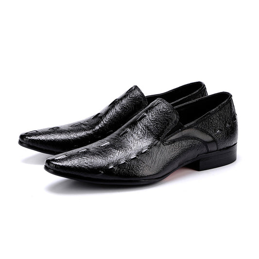 Men’s Exotic Crocodile-Embossed Leather Loafers