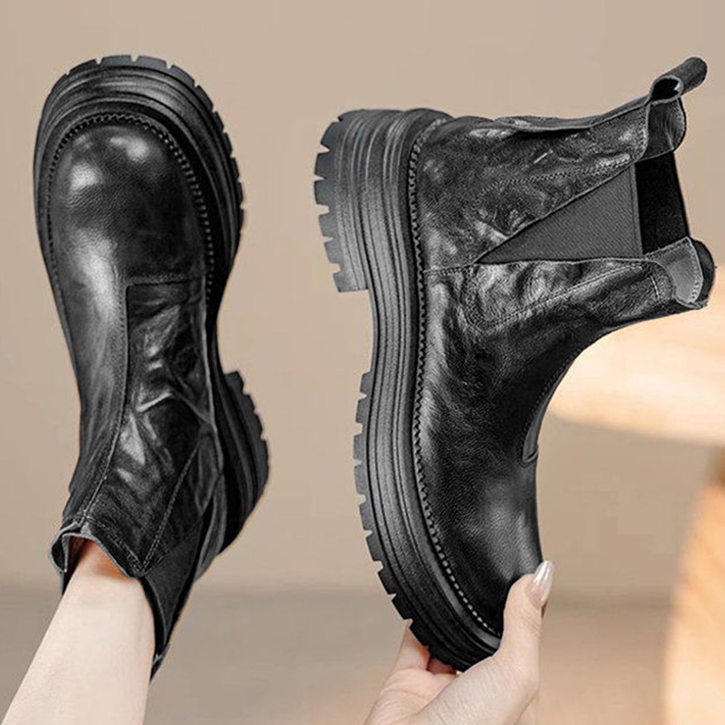 Women's Urban Utility Chelsea Boots: Platform Sole & Streamlined Elastic Panels