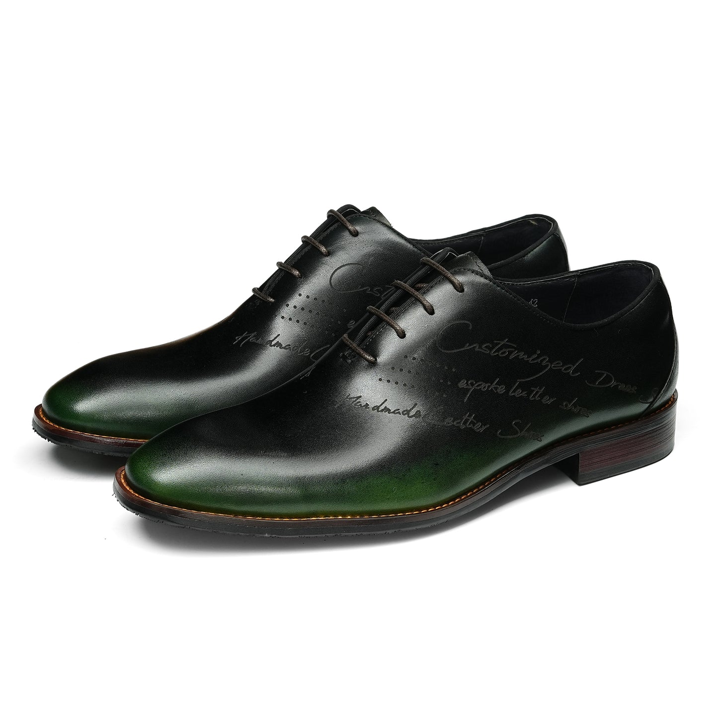 Artisan Script Men's Oxford Shoes: Hand-Painted Elegance & Custom Character