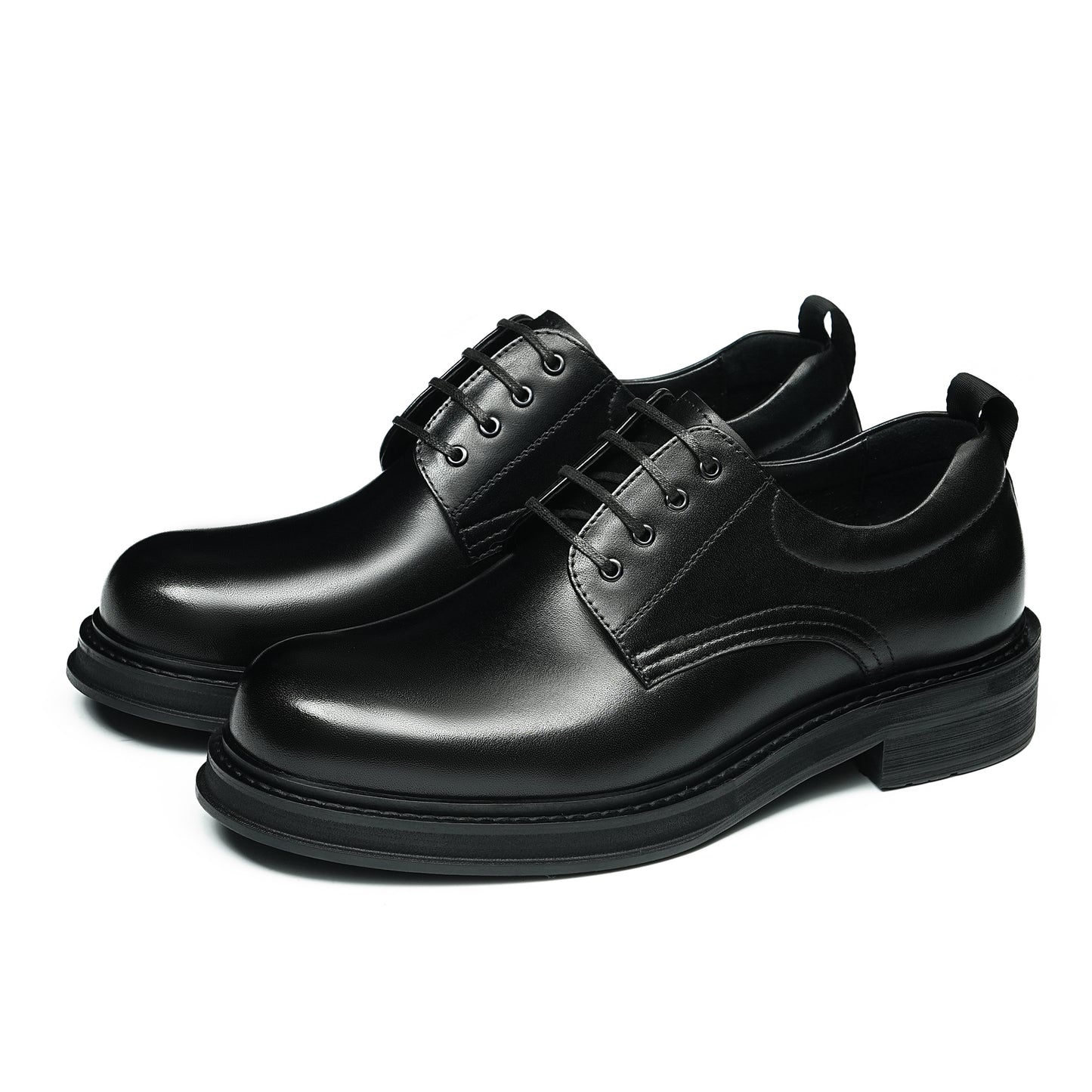Urban Ease Men's Derby Shoes: Side Elastic Panels & Streamlined Design