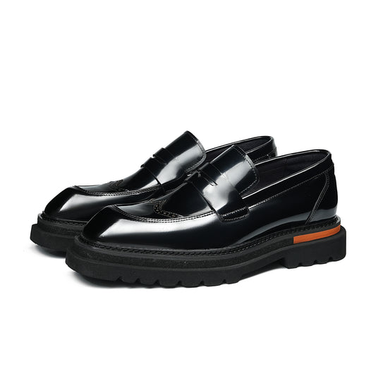 Square-Toe Men's Loafers: Brogue Detailing & Refined Hardware