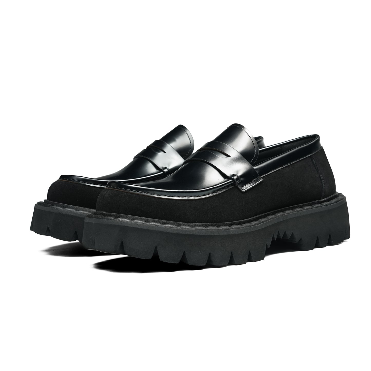 Men's Lustrous Leather Loafers: Contoured Comfort & Terrain-Savvy Foundation