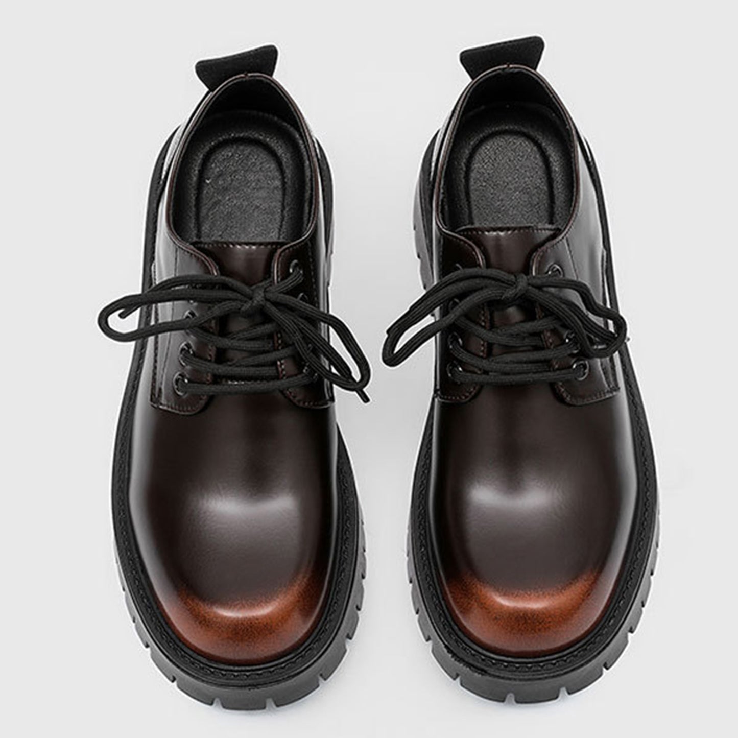 Men's Derby Shoes with Bold Tread Sole & Stitch Detailing