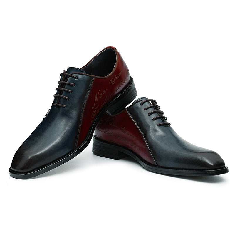 Men's Oxford Shoes Letter-Embossed Dress Shoes