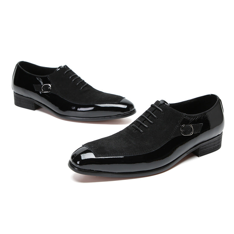 Men’s Patent Leather & Suede Oxford Shoes
