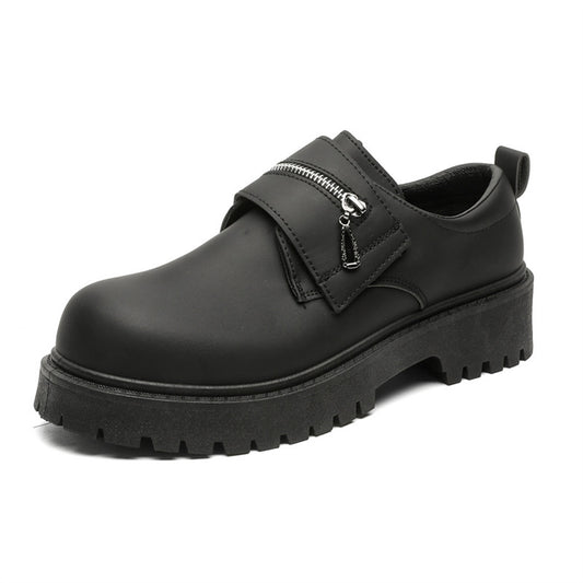 Men's Zip Strap Slip-On Shoes | with Chunky Sole & Round Toe