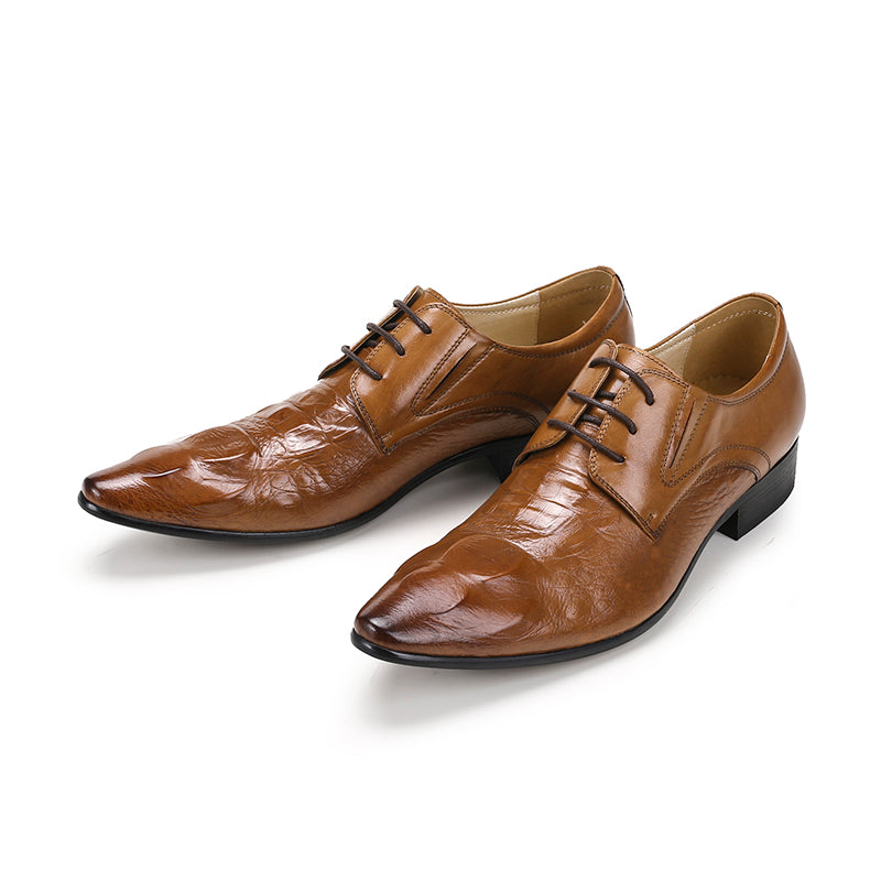 Men’s Glossy Leather Derby Shoes