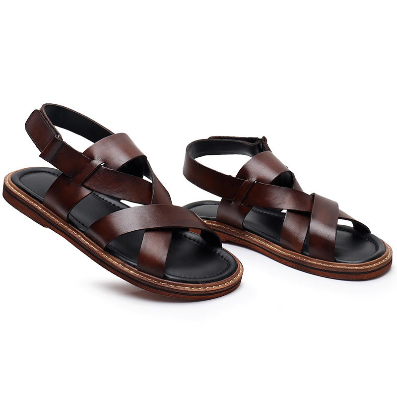 Men's Sandals: Cross-Weave Design & Structured Foundation
