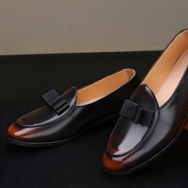 Men’s Patent Leather Bow Loafers