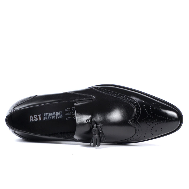 Men's Tassel Loafers Brogue Detailing & Premium Leather