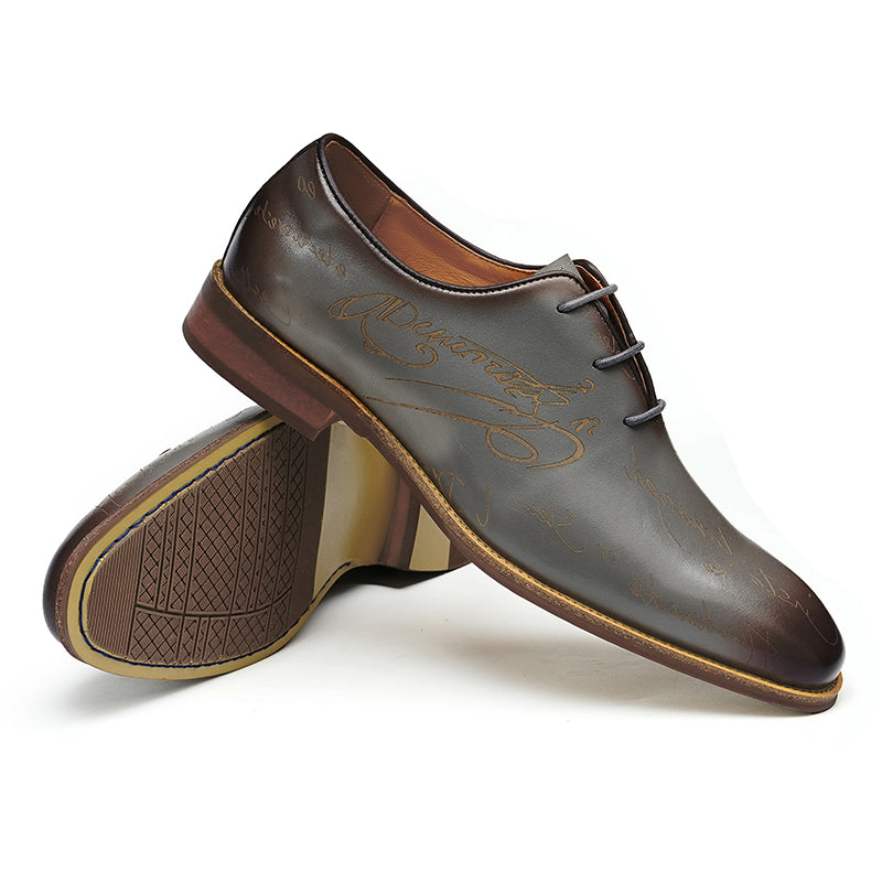 Men's Oxfords Shoes Handwritten Dress Shoes