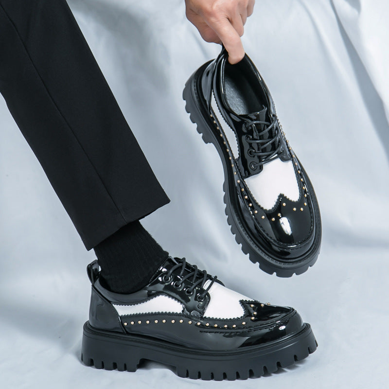 Artistic Expression Brogue Derbys Shoes: Wingtip Poetry & Stud Accents