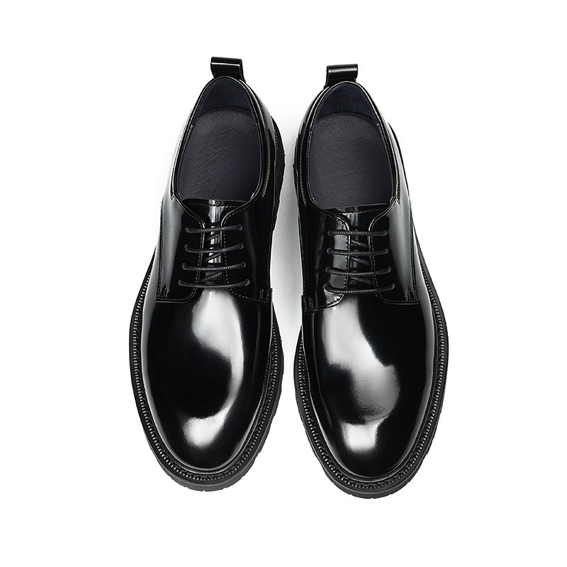 Men's Luminous Derby Shoes: Sculpted Toe Design & Architectural Sole Detailing