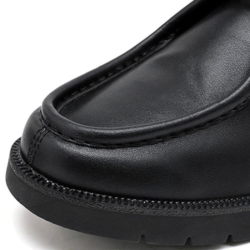 Men's Wallabee-Inspired Shoes: Rounded Toe Comfort & Artisan Stitching Detail