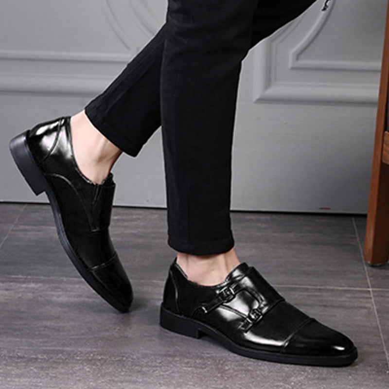 Men's Formal Monk Strap Dress Shoes with Dual Metal Buckles