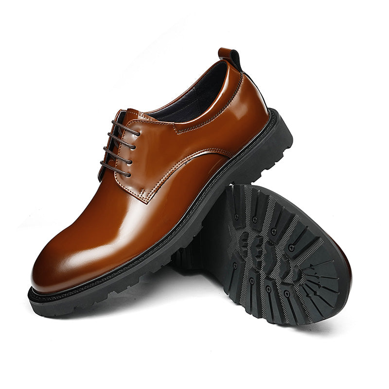 Men's Luminous Derby Shoes: Sculpted Toe Design & Architectural Sole Detailing