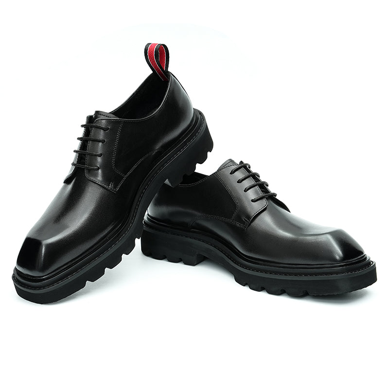 Men's Derby Shoes Square-Toe Sophistication & Functional Tabs