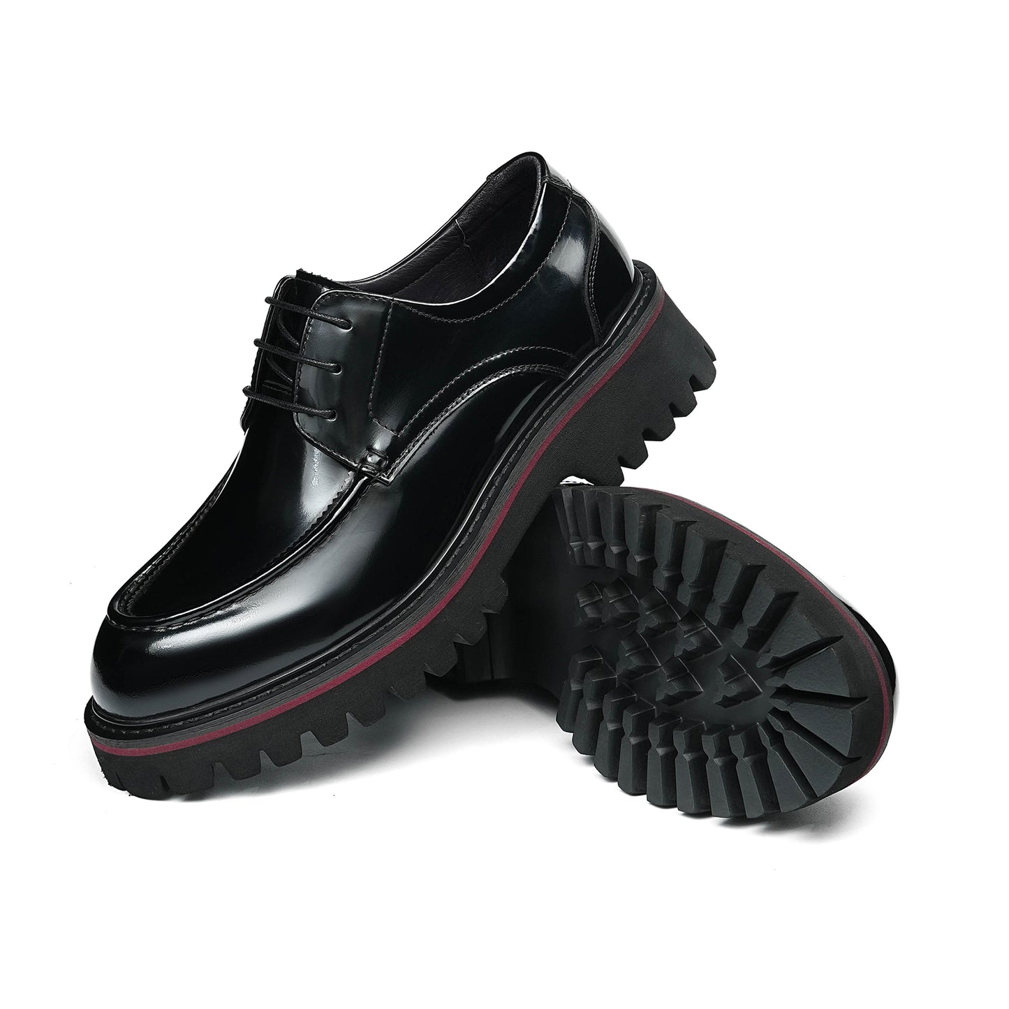 Architectural Men's Derby Shoes: Textured Sole & Structured Silhouette