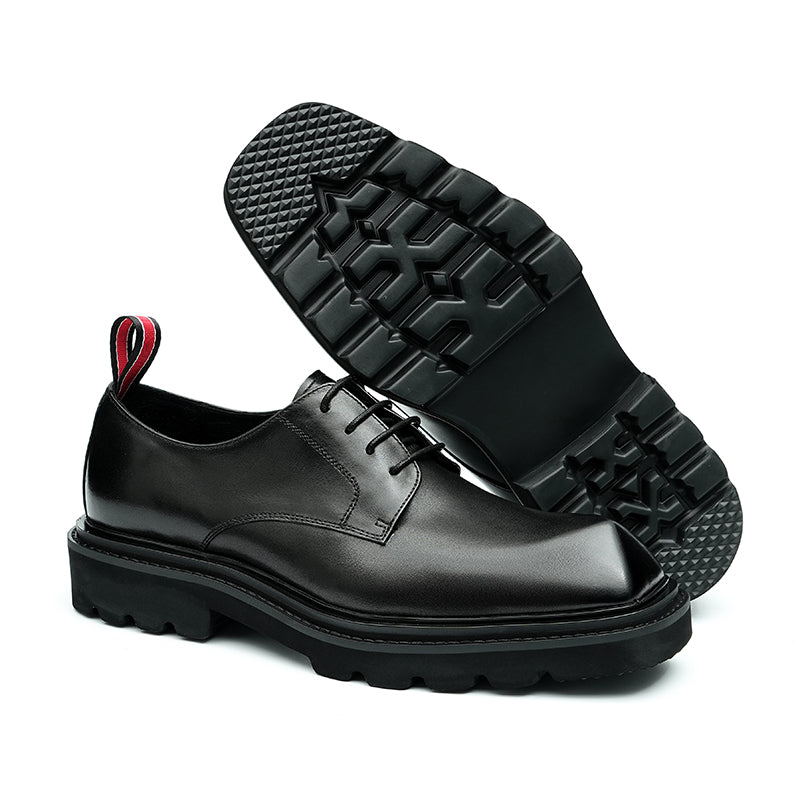 Men's Leather Derby Shoes Diamond Toe