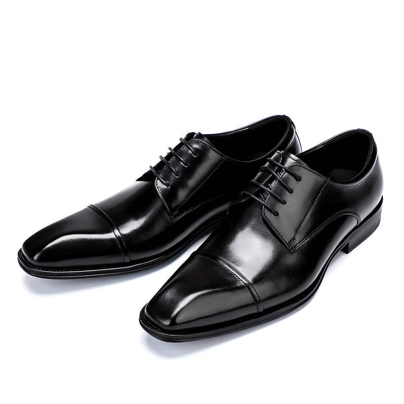 Men's Pointed-Toe Derby Shoes Sleek Style