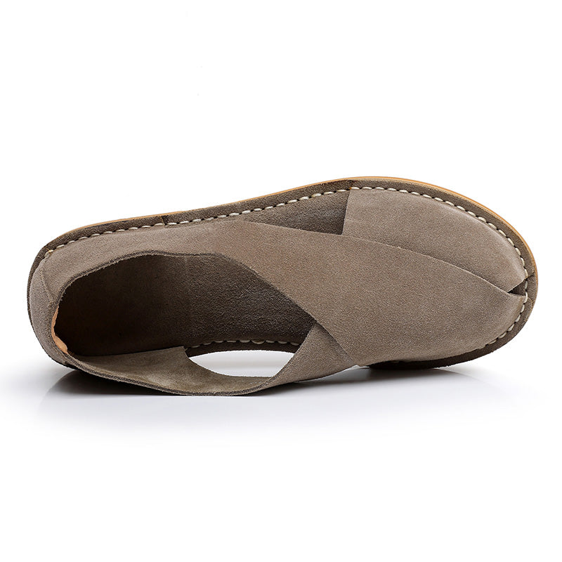 Men's Cross-Strap Sandals: Textured Surface & Minimalist Design