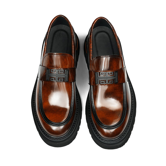 Men's Burnished Loafers: Signature Hardware & Supple Inner Contours