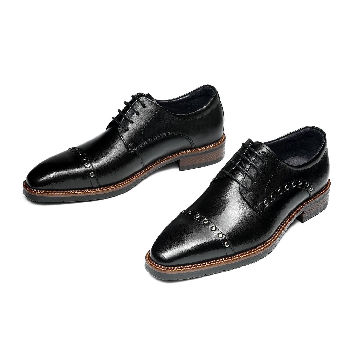 Men's Derby Shoes: Sculpted Toe Design & Artisan Hardware Accents