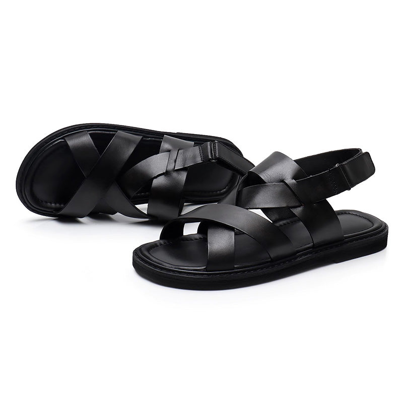 Men's Sandals: Cross-Weave Design & Structured Foundation