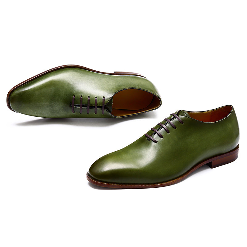 Men's Oxford Shoes - Polished Leather & Reinforced Lace Design