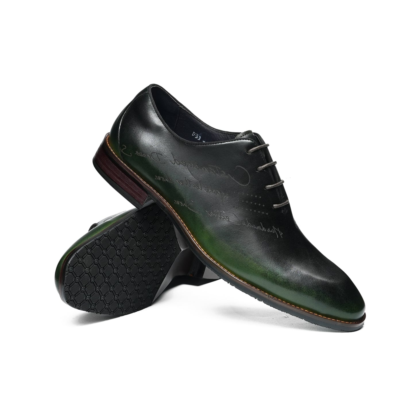Artisan Script Men's Oxford Shoes: Hand-Painted Elegance & Custom Character