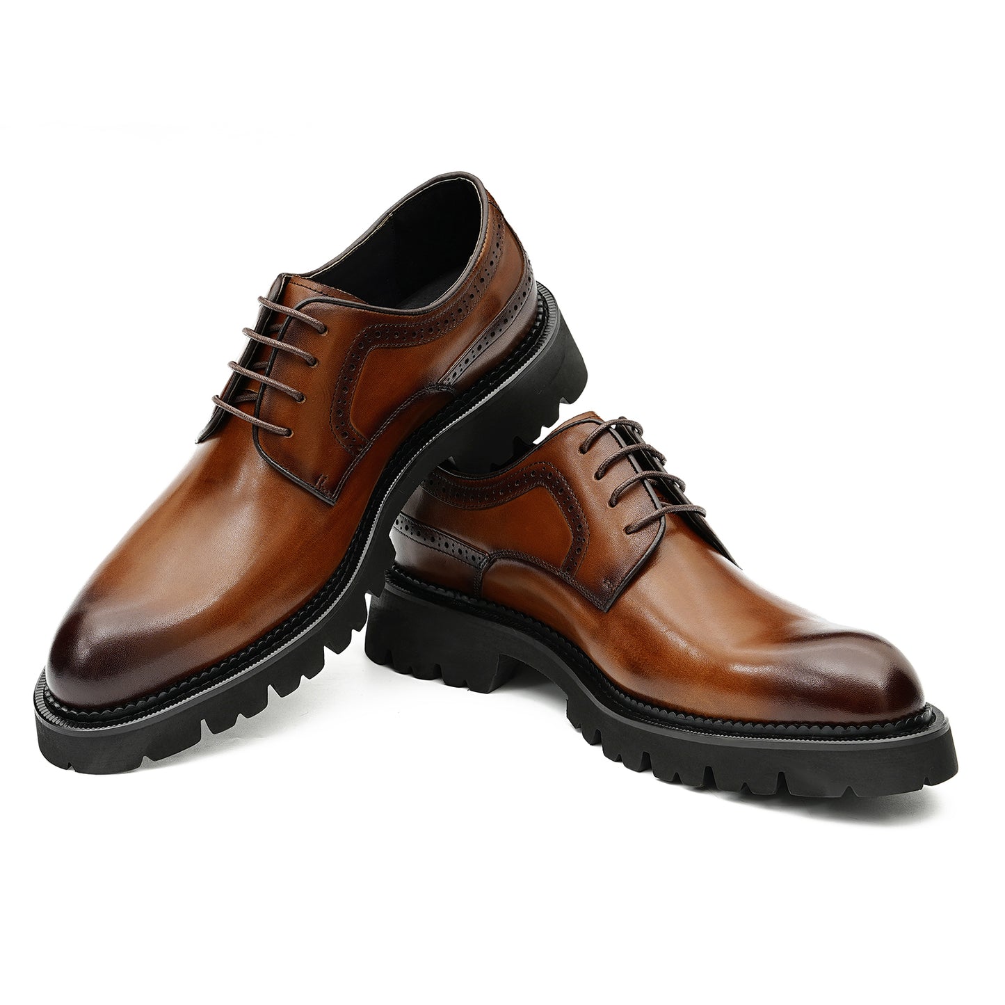 Men's Classic Derby Shoes - Breathable Leather & Rugged Traction