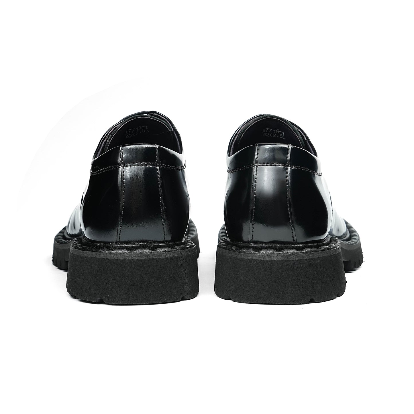 Architectural Men's Derby Shoes: Sculptural Sole & Mirror-Finish Elegance
