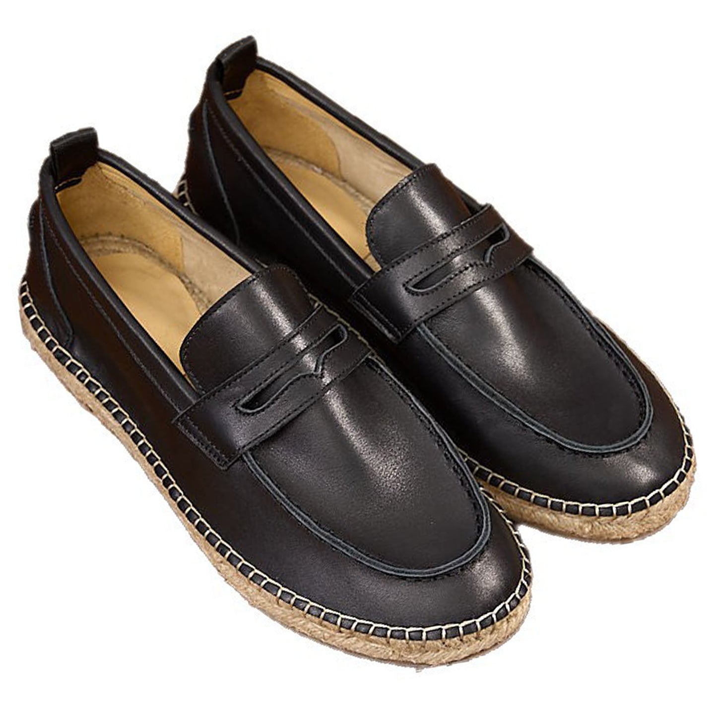Men's Loafers Classic Slip-On with Refined Buckle Fastening & Woven-Texture Sole