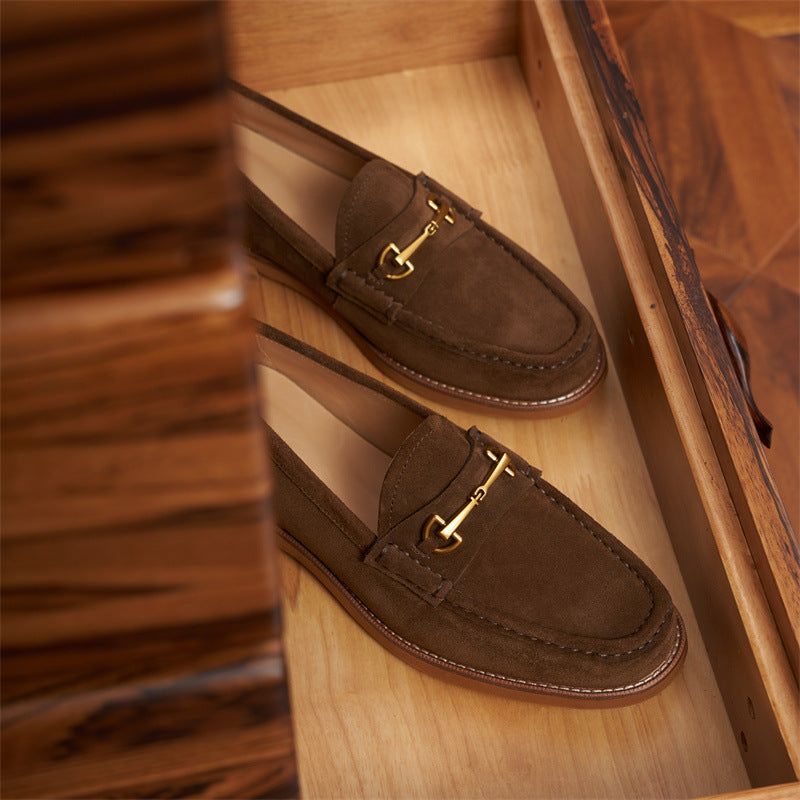 Men's Suede Loafers: Signature Hardware & Textured Comfort
