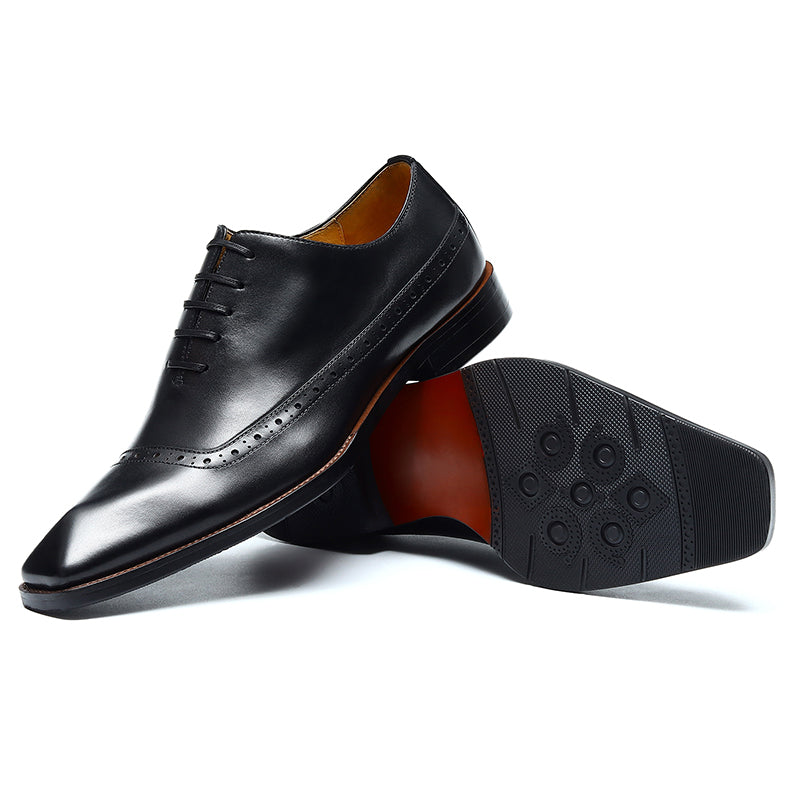 Men's Oxford Shoes - Diamond Toe & Brogue Detailing