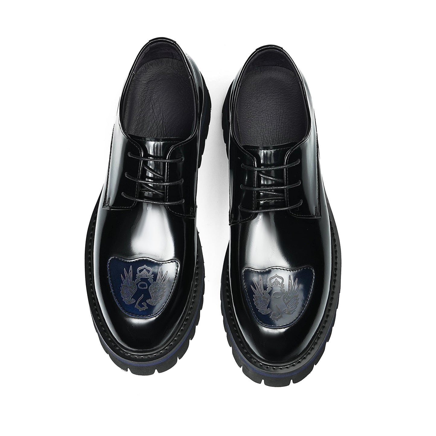 Men's Derby Shoes: Structural Tread Pattern & Refined Detailing