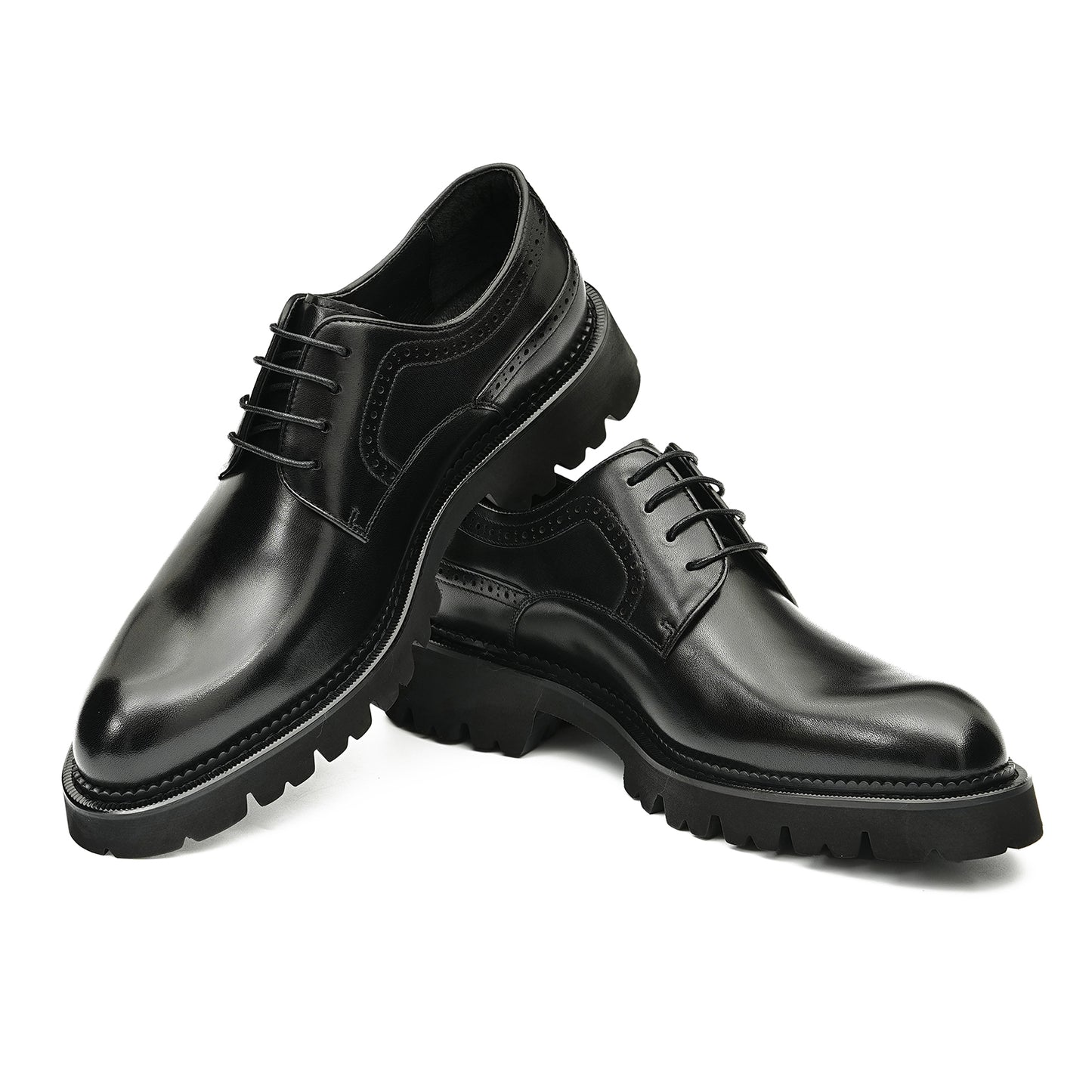 Men's Classic Derby Shoes - Breathable Leather & Rugged Traction