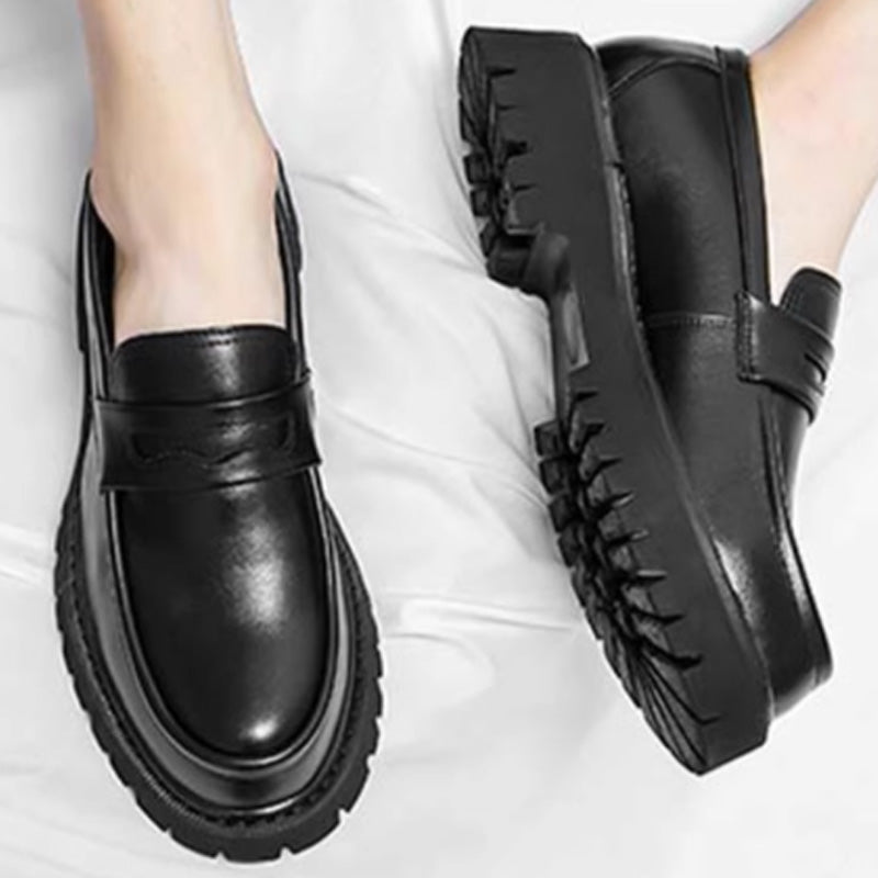 Architectural Men's Loafers: Sculptural Sole & Refined Strap Detailing