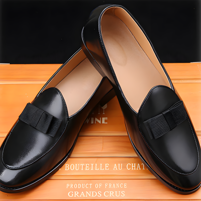 Men’s Patent Leather Bow Loafers